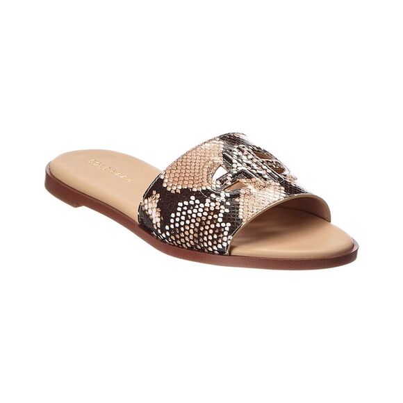 Cole Haan Shoes - Cole Haan Flynn Snake-Embossed Leather Sandal, Brown